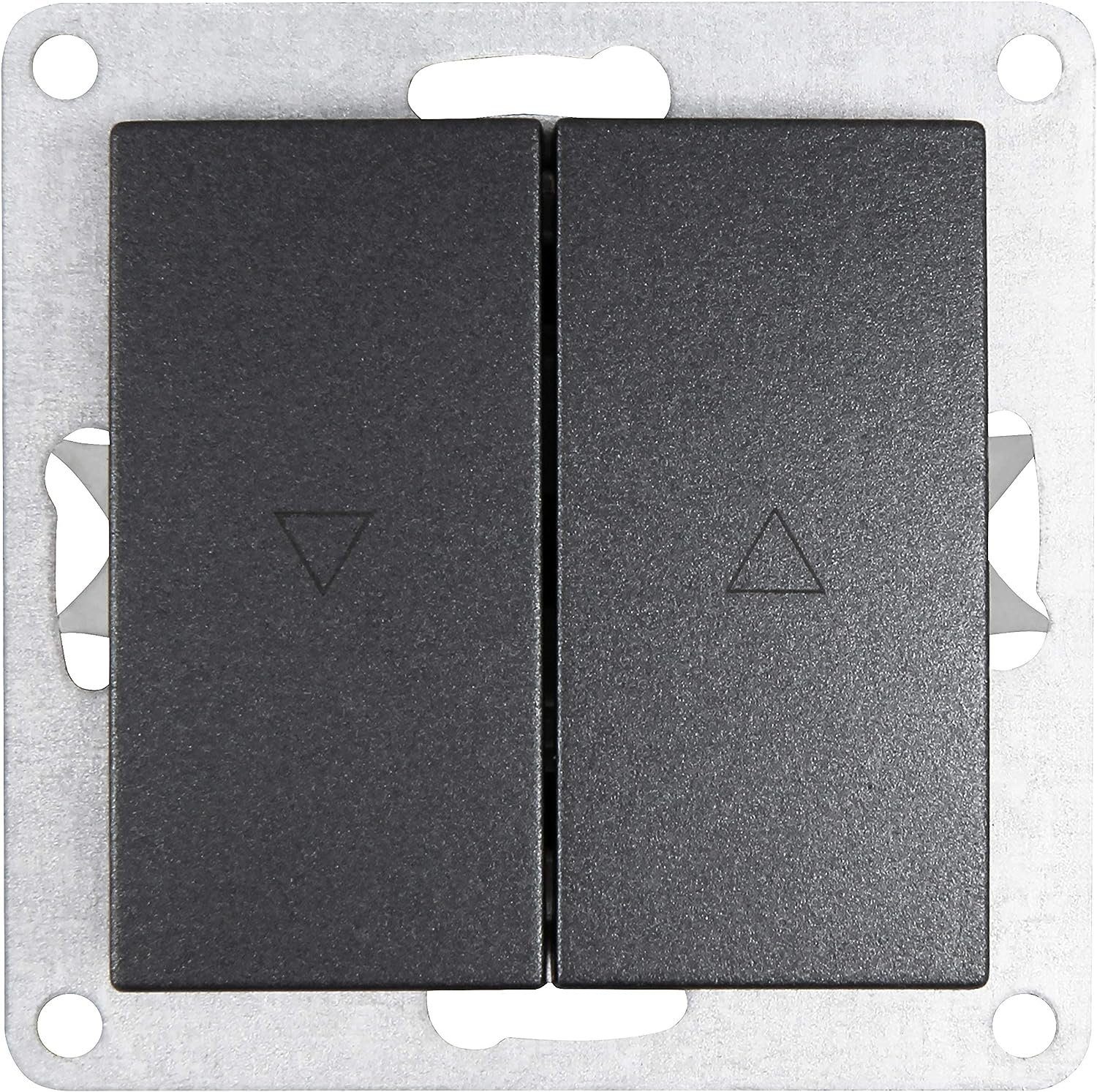 McPower Steckdose Jalousie-Taster, FLAIR, Hoch und Runter, 250V~/10A, UP, anthrazit