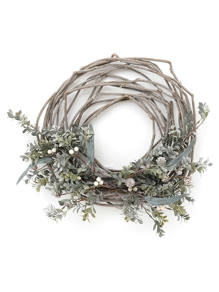SiL Interiors Deko-Kranz ''Wood & Sage'' in Hellbraun/ Grün - Ø 55 cm günstig kaufen onesize