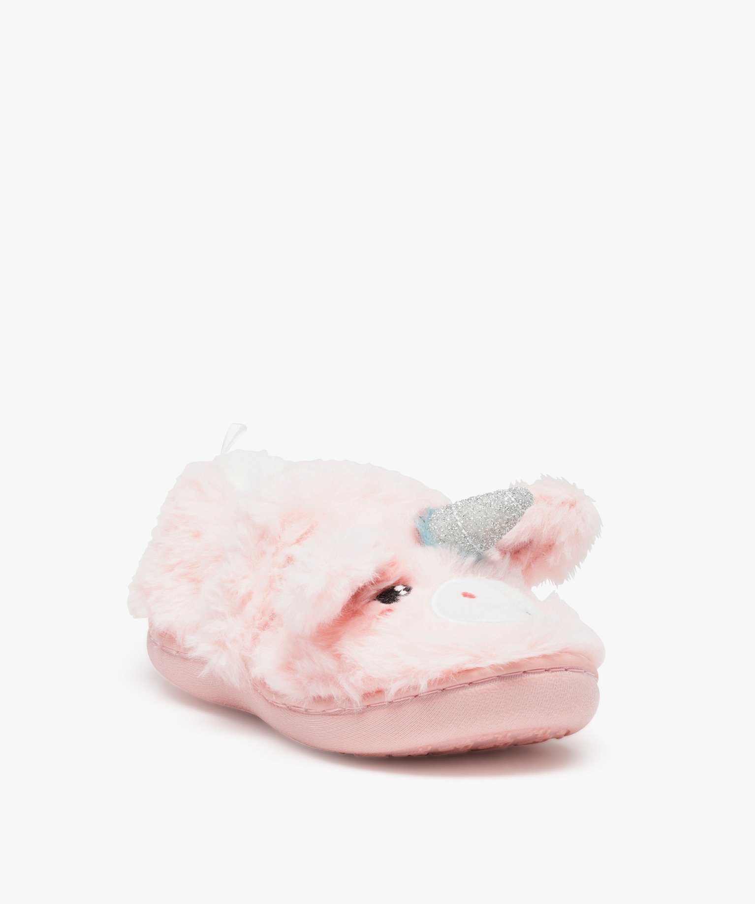 Chaussons fille extra doux en forme de licorne rose | GEMO