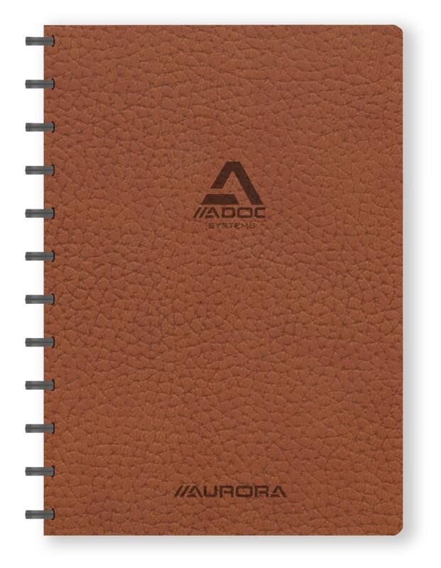 Adoc ADOC Business Notizbuch DIN A4 Kariert Kunststoff Seitlich gebunden Kunstleder Softcover Braun Nicht perforiert 144 Seiten