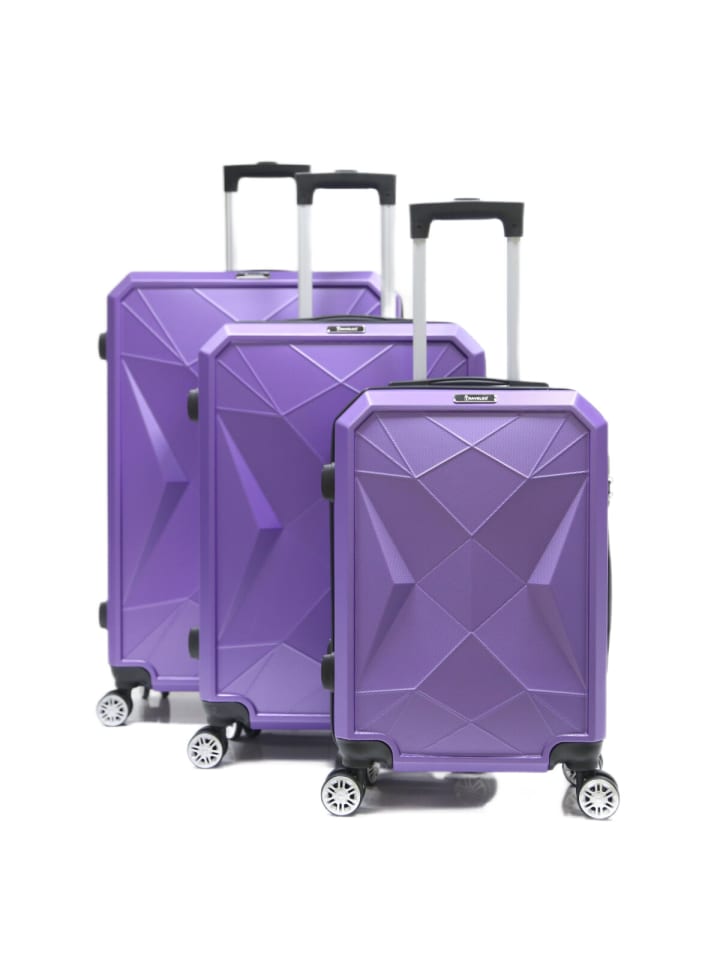Cheffinger Reisekoffer ABS-03 Koffer 3-teilig Hartschale Trolley Set Kofferset Ha in Lila günstig kaufen onesize