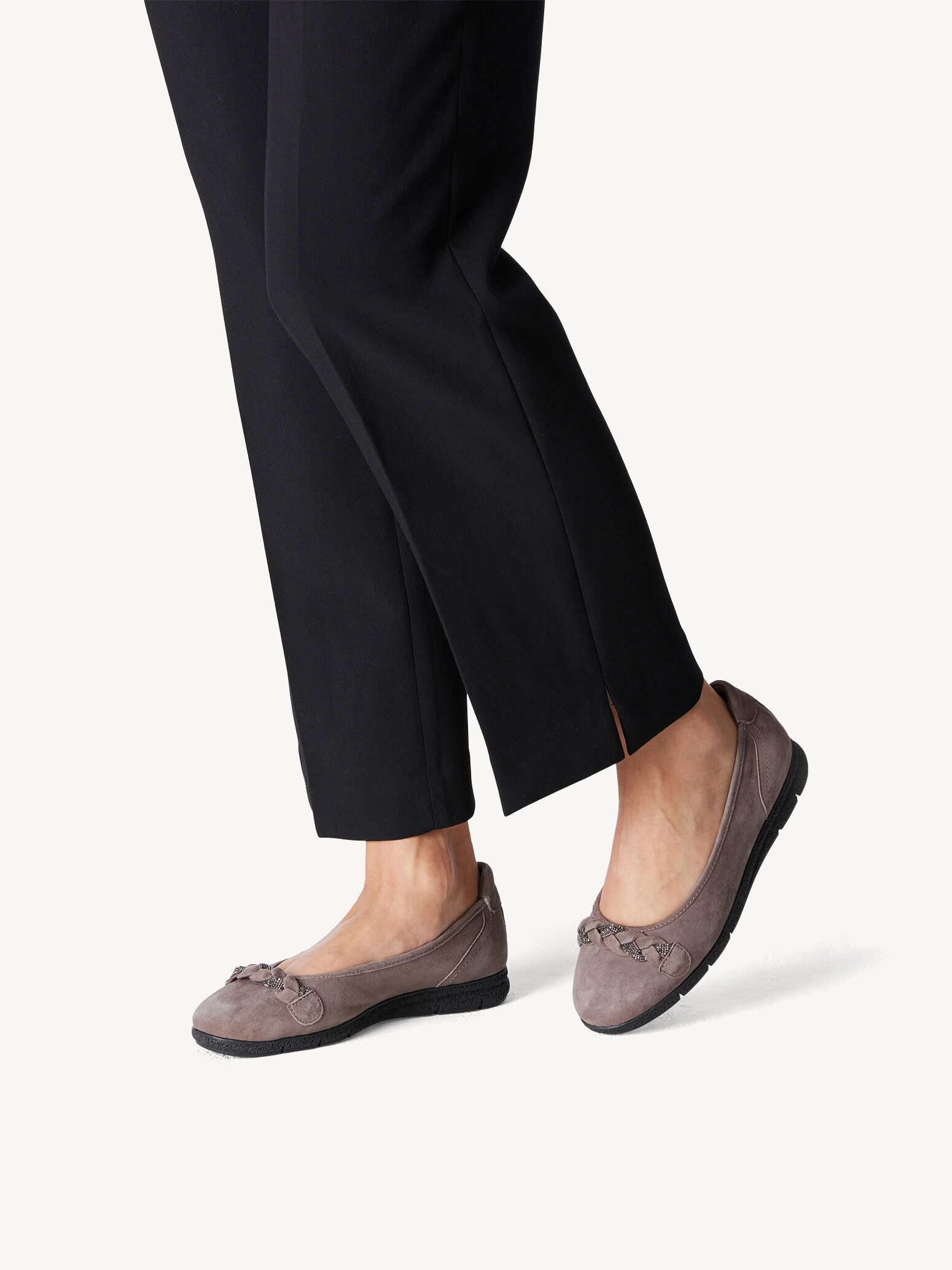 Ballerine en cuir - gris