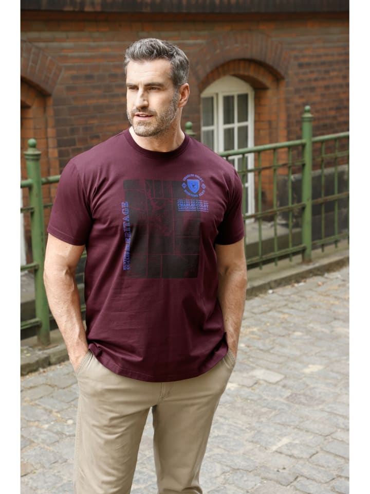 Charles Colby T-Shirt EARL ALBAN in dunkelrot günstig kaufen