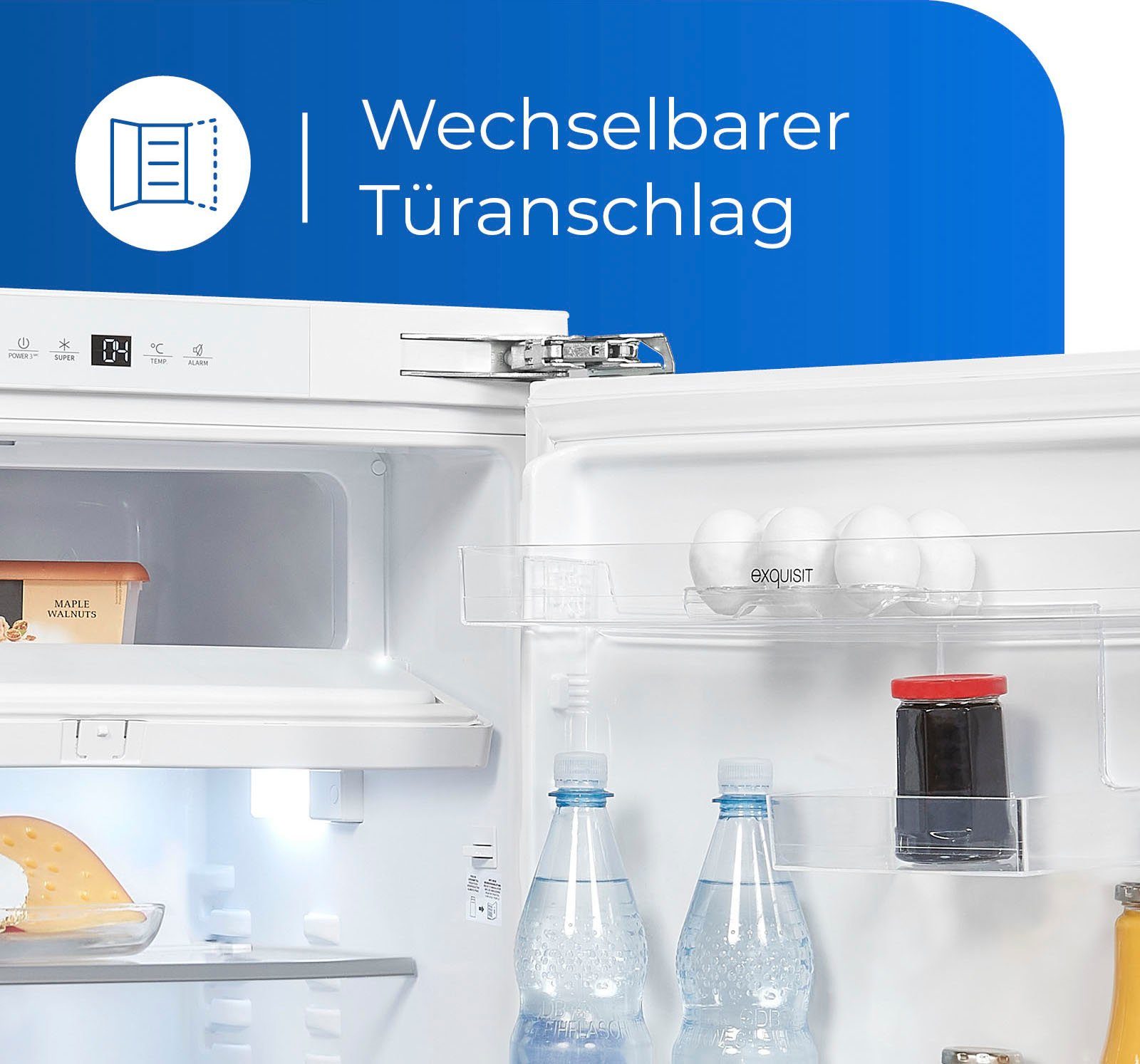 exquisit Einbaukühlschrank UKS130-4-FE-010D, 81,8 cm hoch, 59,5 cm breit
