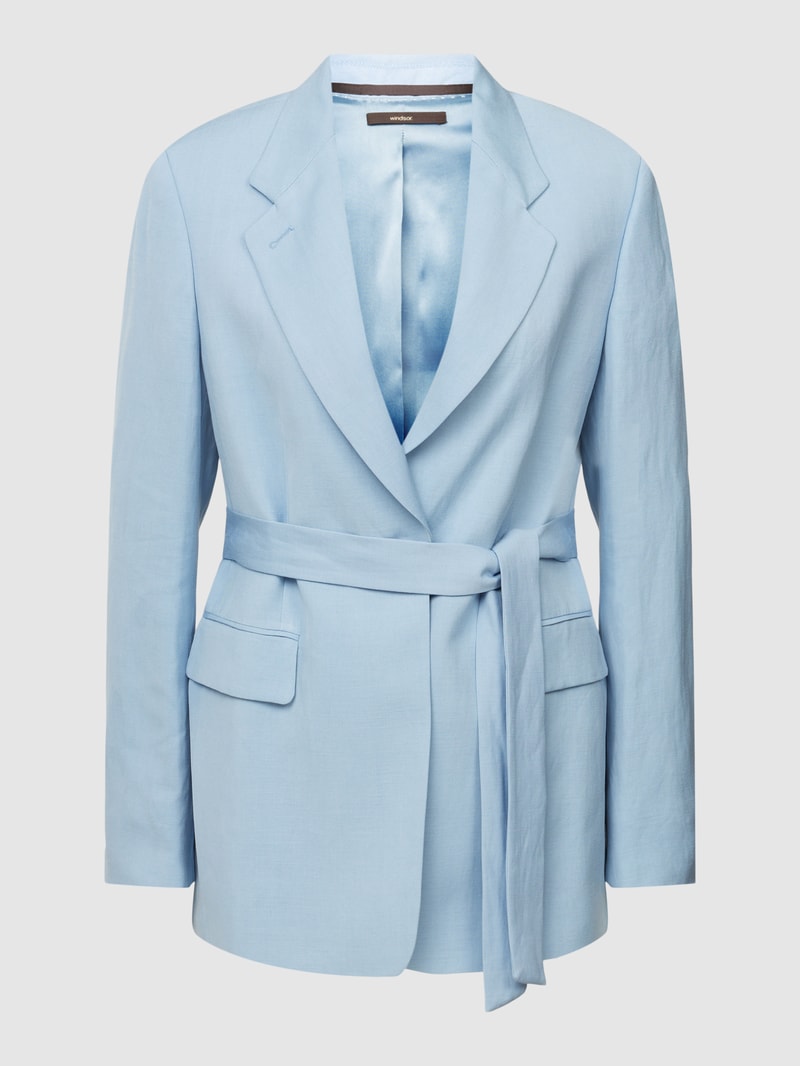 Blazer mit Bindegürtel in bleu
