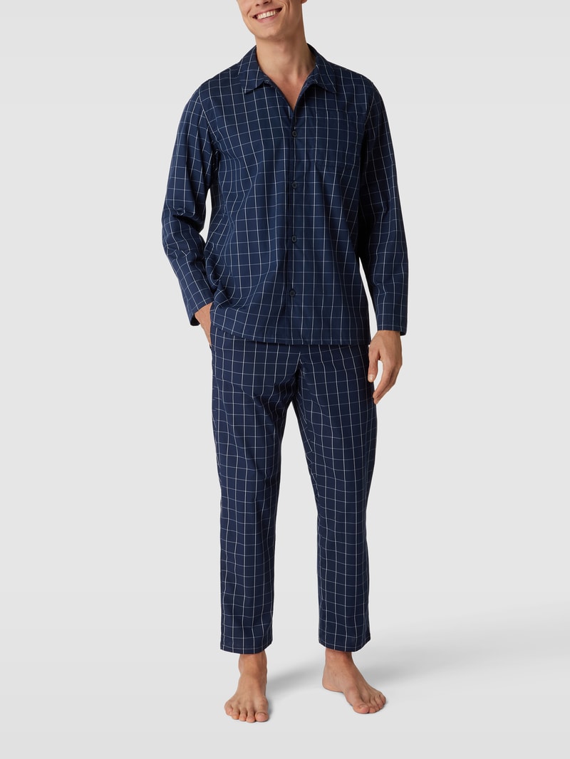 Pyjama mit Streifenmuster in dunkelblau
