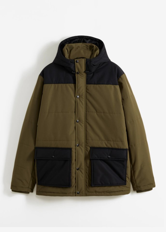 Steppjacke mit Kapuze und recyceltem Polyester