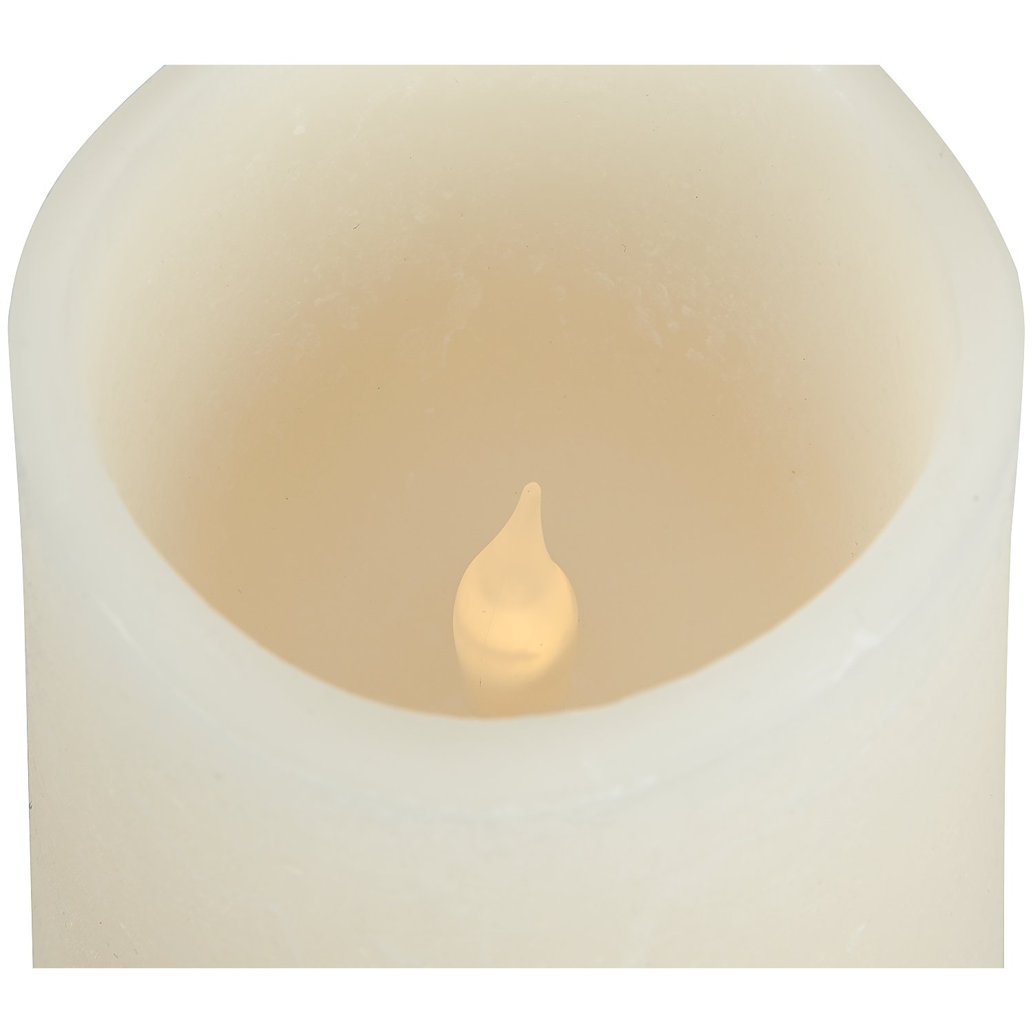 LED Kerze aus Echtwachs, mit Timer, creme, 10 x 7,5 cm