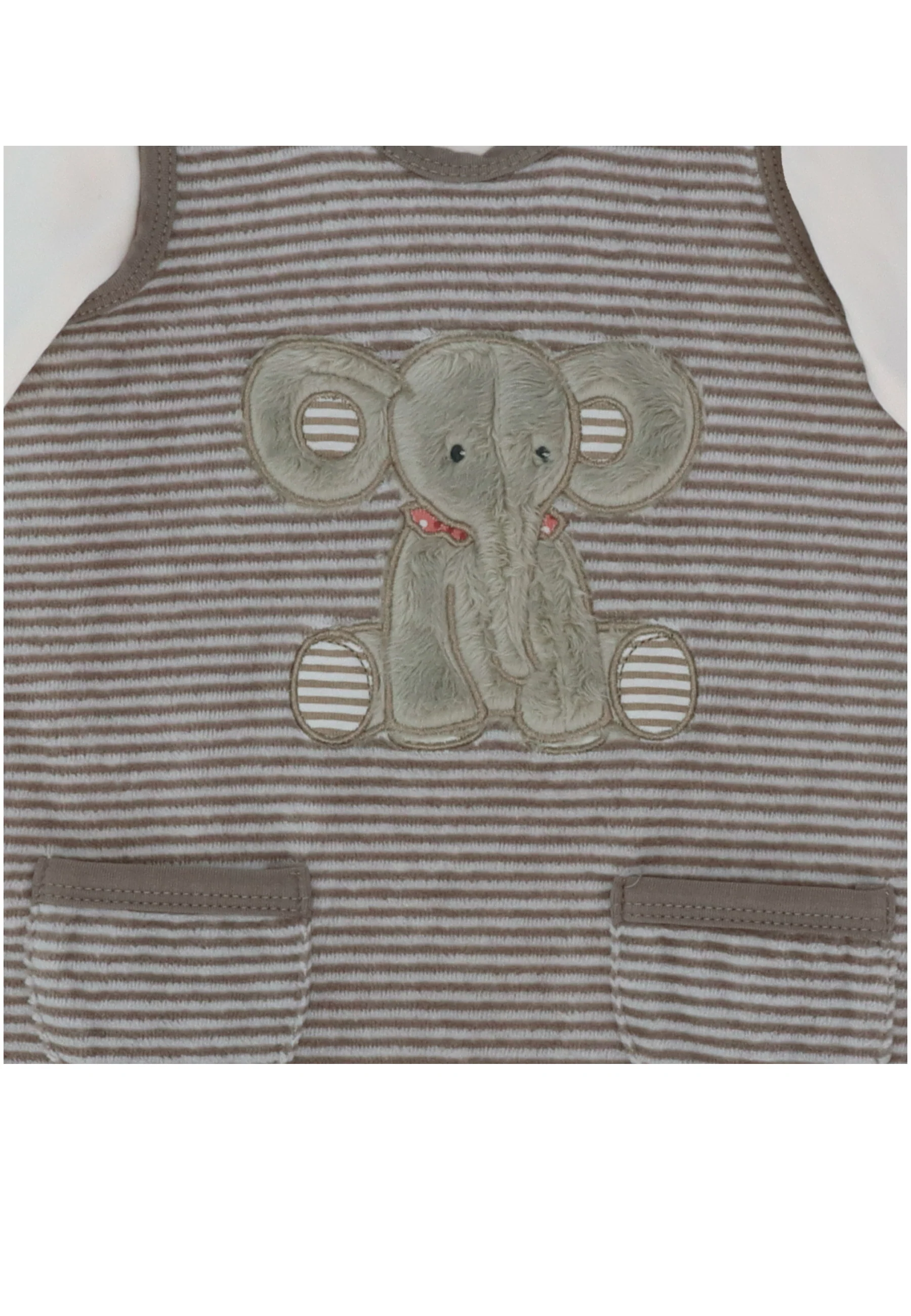 Baby Strampler aus Nicki, Motiv Elefant Eddy, Grau