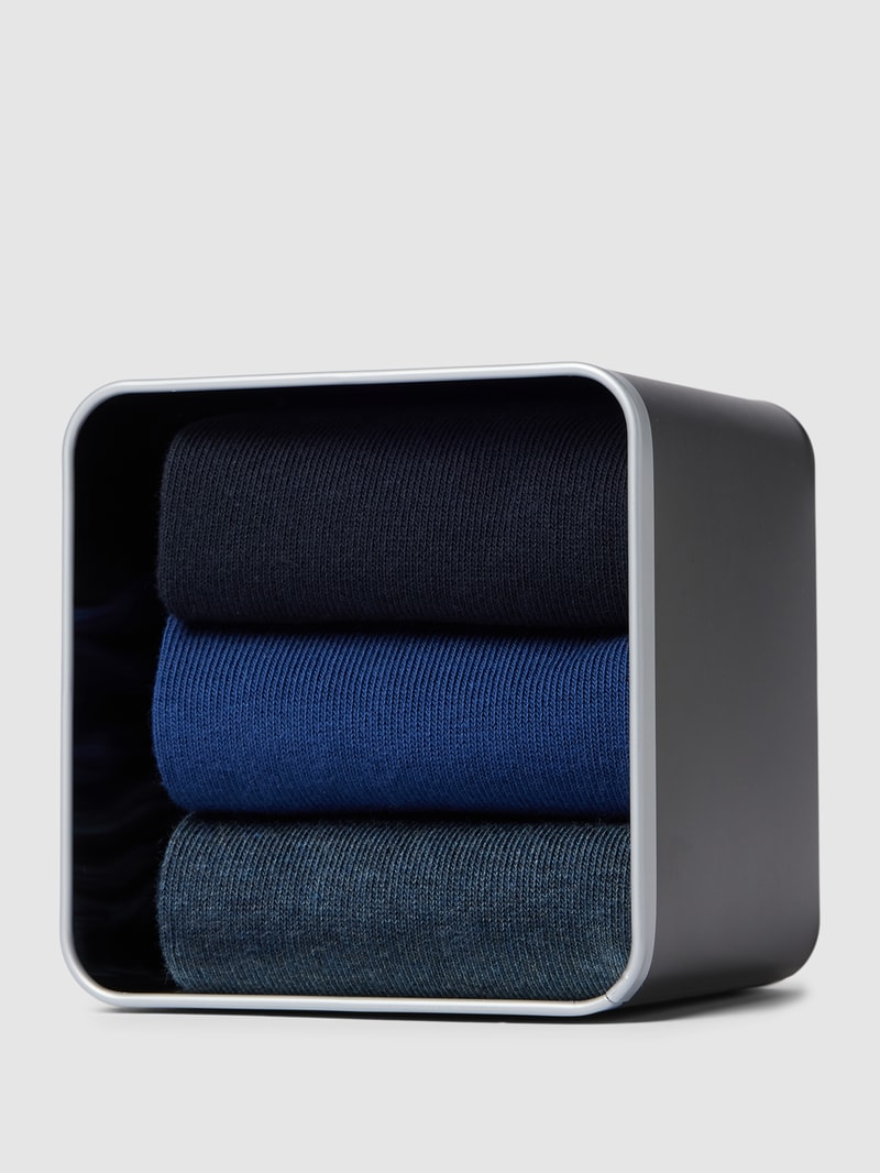 Socken mit Label-Stitching im 3er-Pack in blau