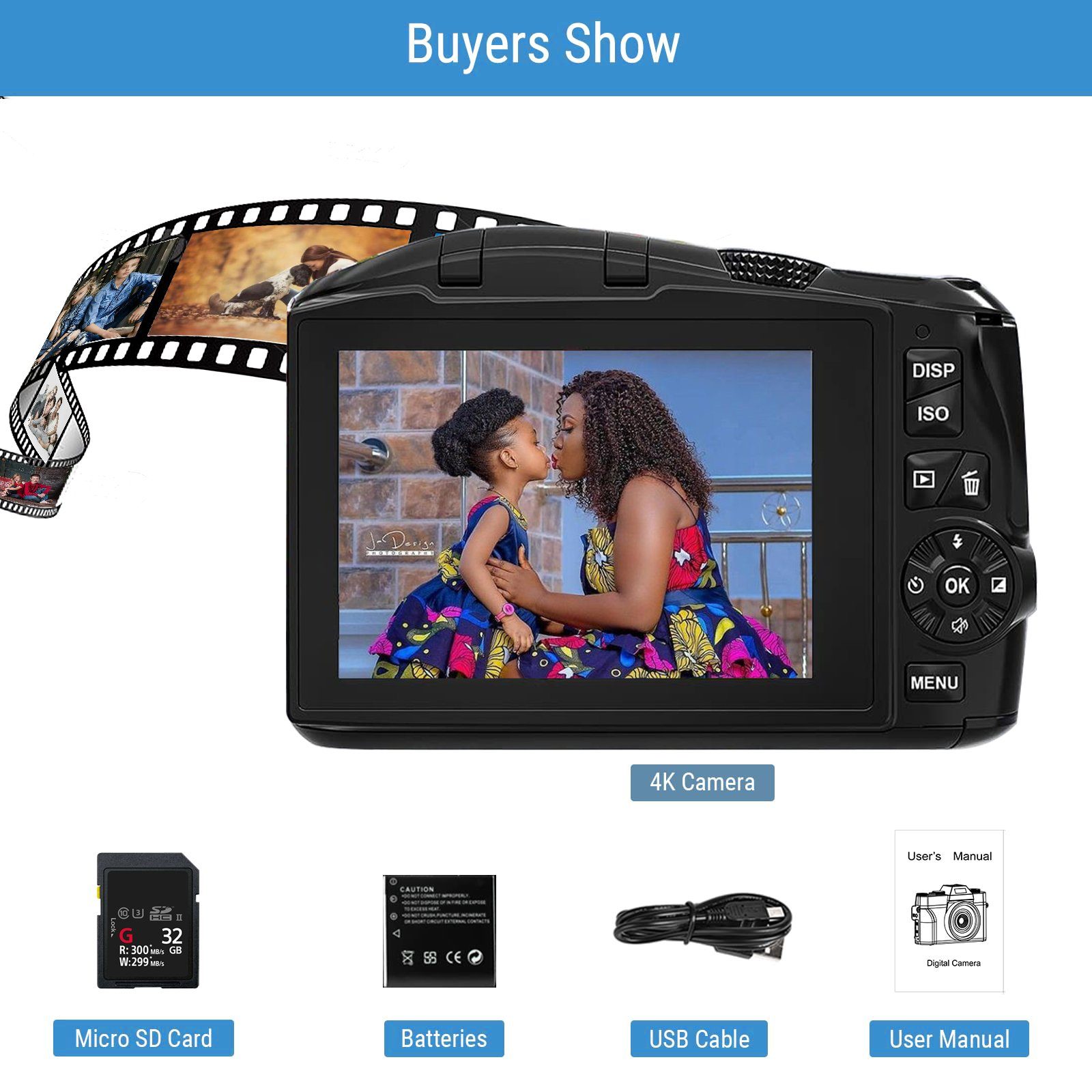 Fine Life Pro Digitalkamera 4K, 48MP Fotokamera mit 3.0