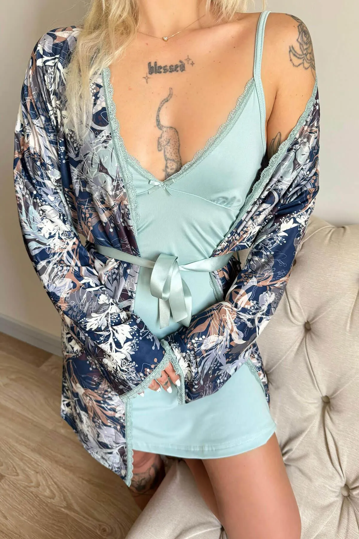 Pijamaevi  Pyjama set - Grün - Unifarben