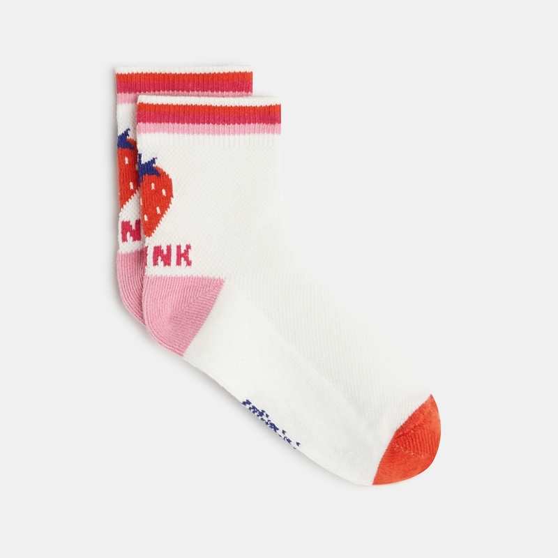 Chaussettes fille écrues à fraises beige Catimini