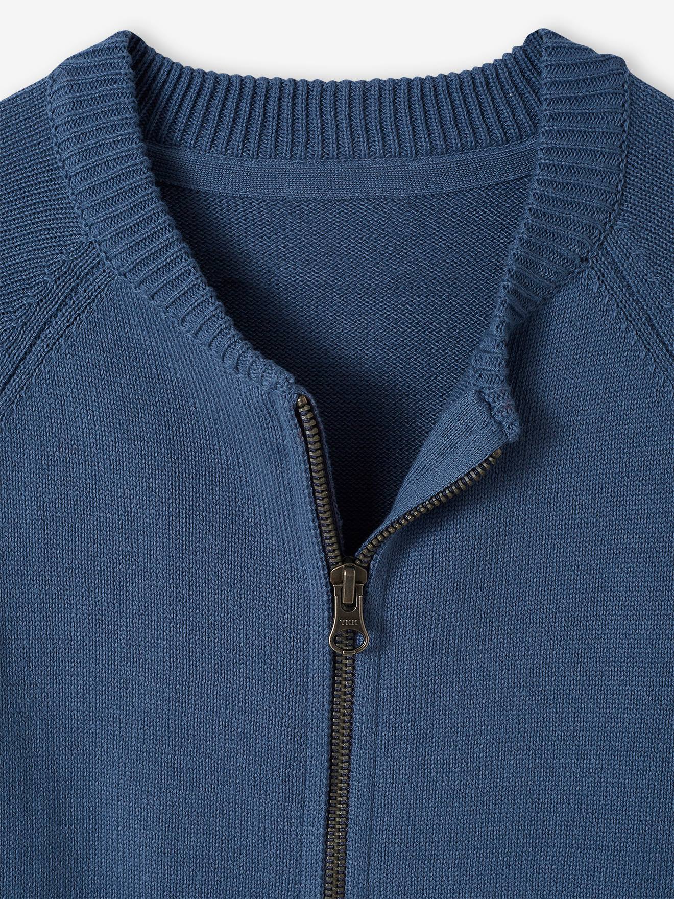 Vertbaudet Jungen Strickjacke im College, personalisierbar-Look Oeko-Tex - salbeigrün
