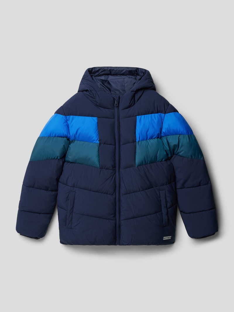 Steppjacke mit Streifenmuster in marineblau