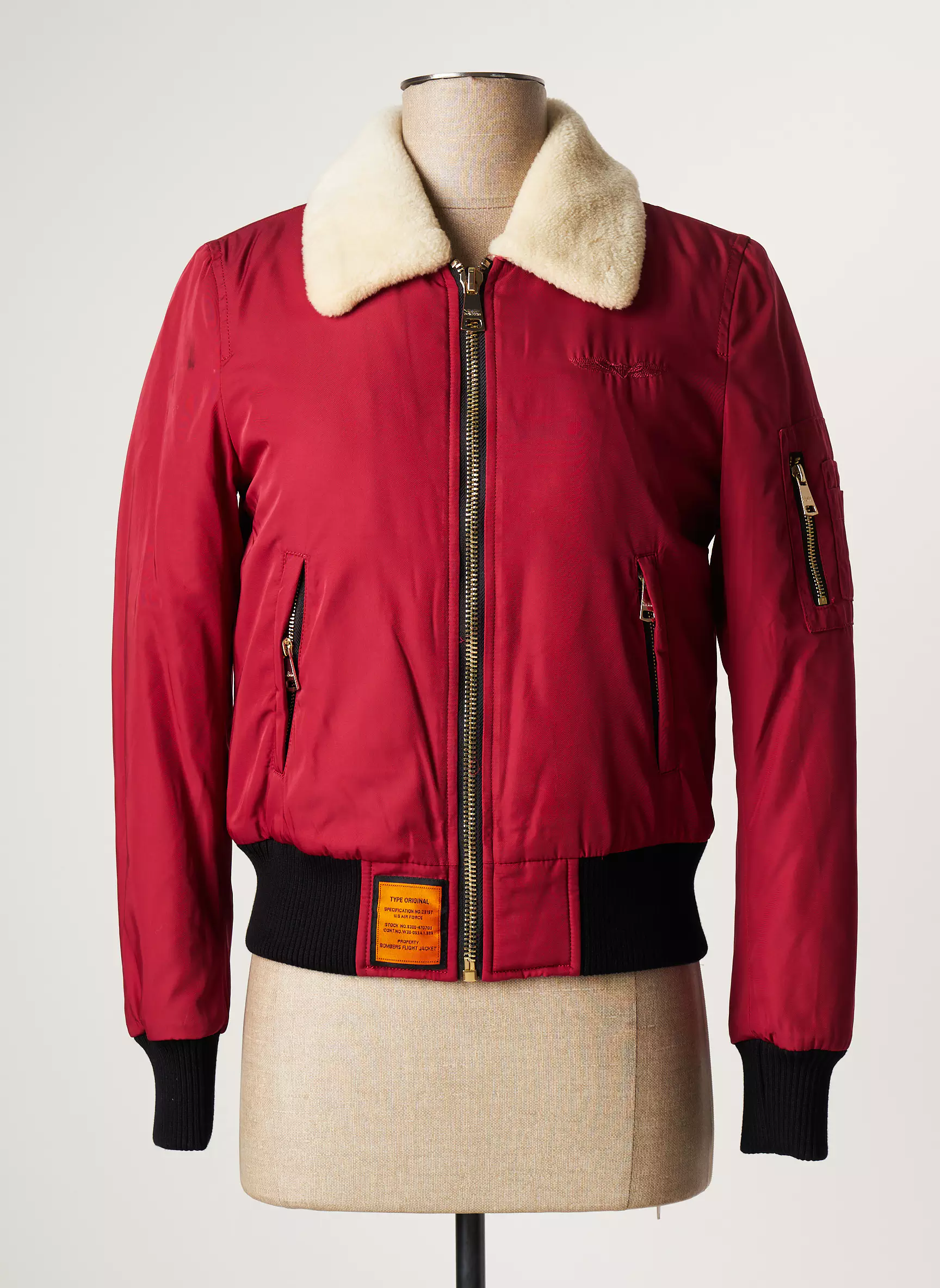 Bombers Blousons Femme couleur rouge