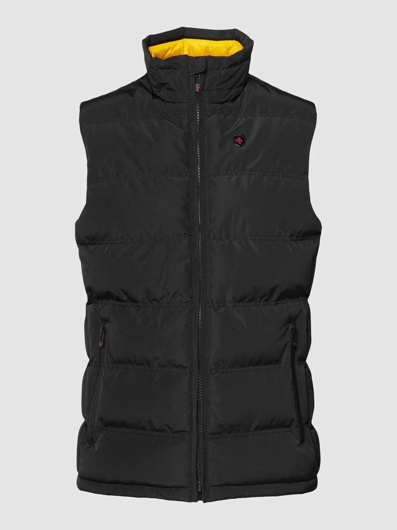 Steppweste mit Label-Applikation Modell 'SNOWDOME VEST' in schwarz
