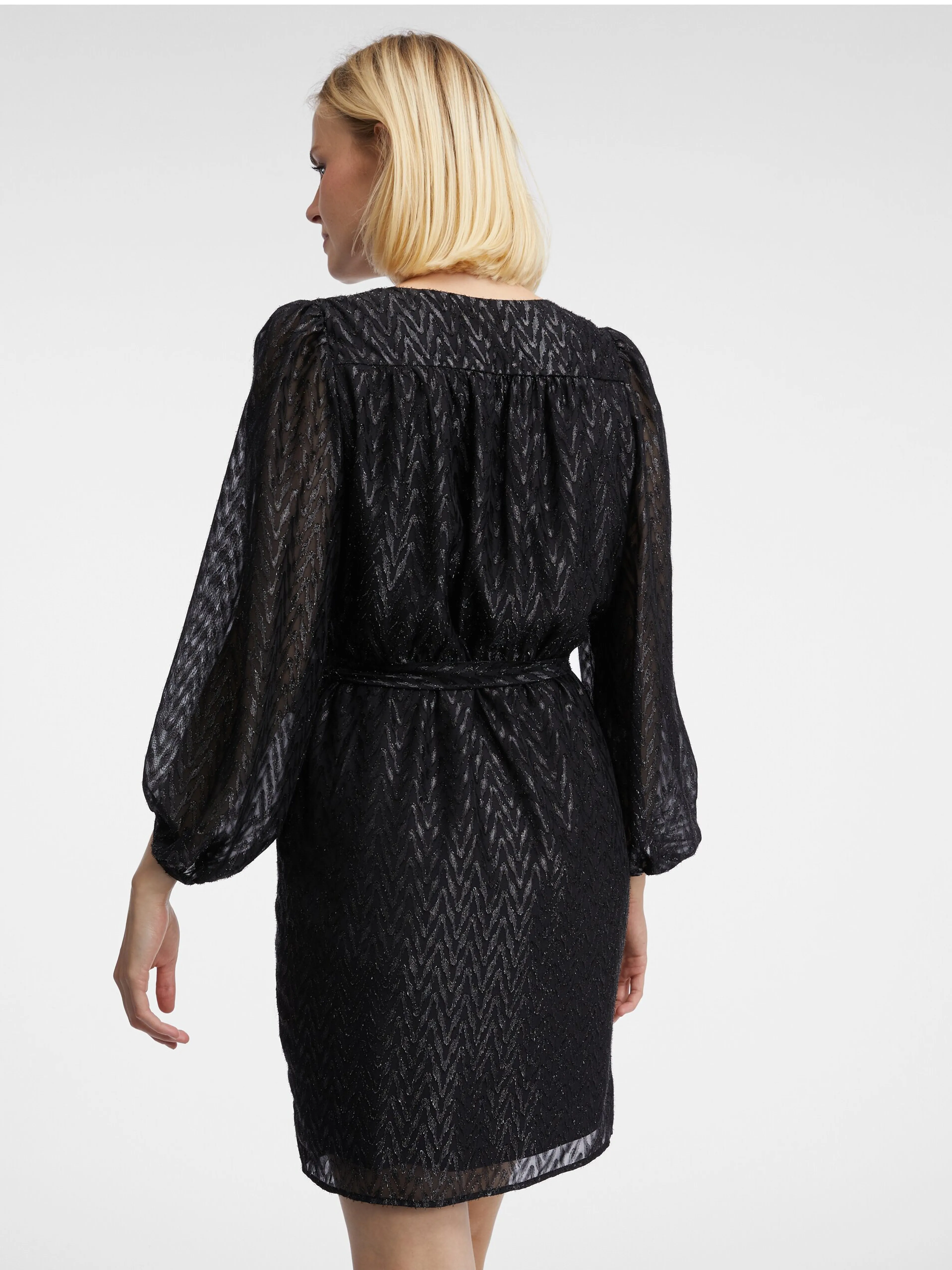 Schwarzes gemustertes Damenkleid ORSAY