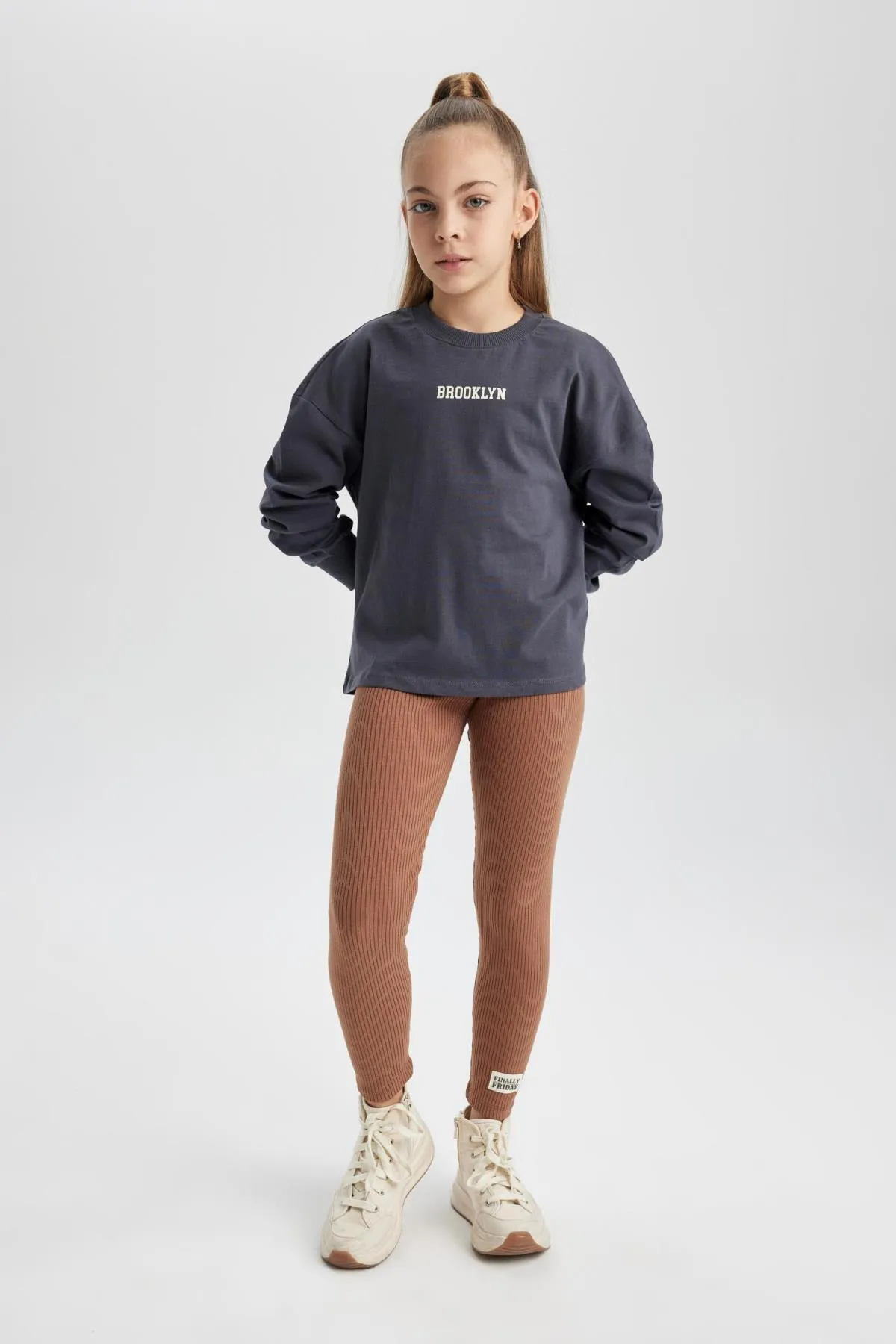 DeFacto  Lange gerippte Camisole-Strumpfhose für Mädchen