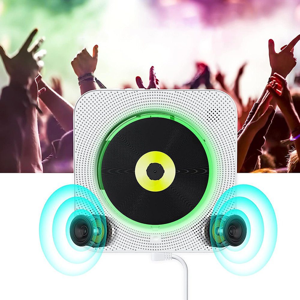 Bedee Tragbarer Desktop-CD-Player mit Bluetooth Multifunktional tragbarer CD-Player (3,5mm AUX Buchse mit Fernbedienung Audio FM Radio USB MP3 Musik Player)