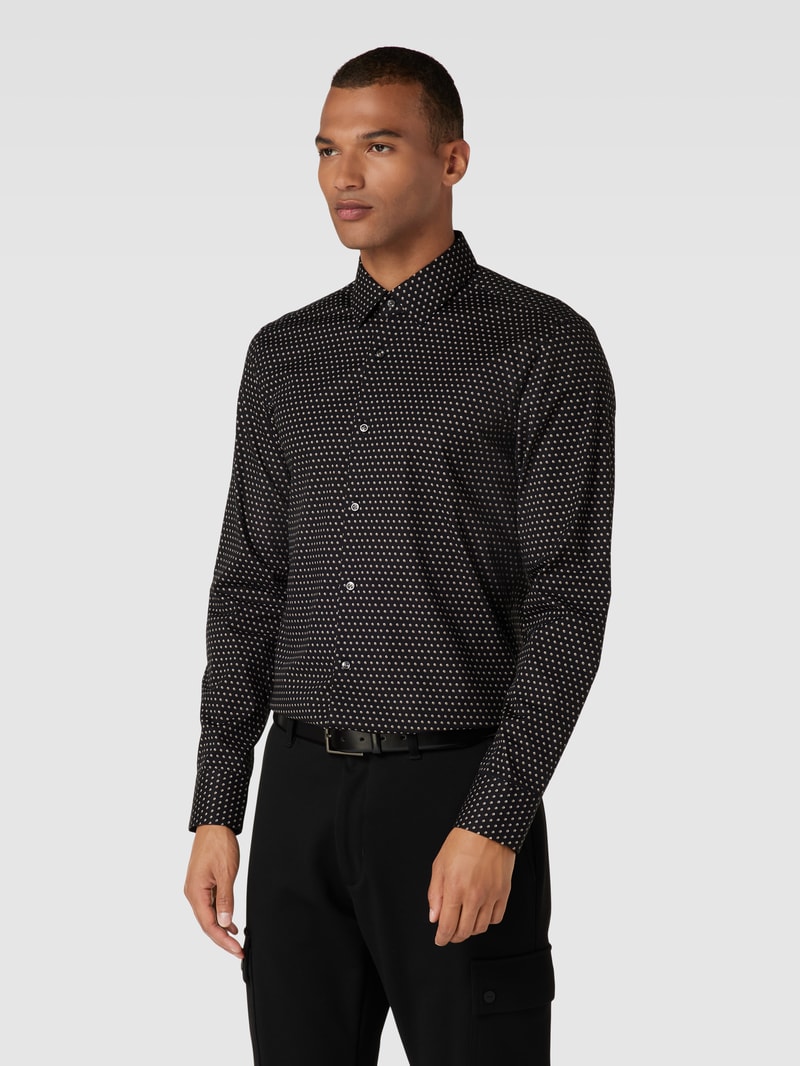 Slim Fit Business-Hemd mit Kentkragen Modell 'HANK' in schwarz