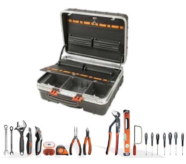 Set de truse de scule Bahco 4750RCW011BNL, 55 de piese, cu roți din cauciuc