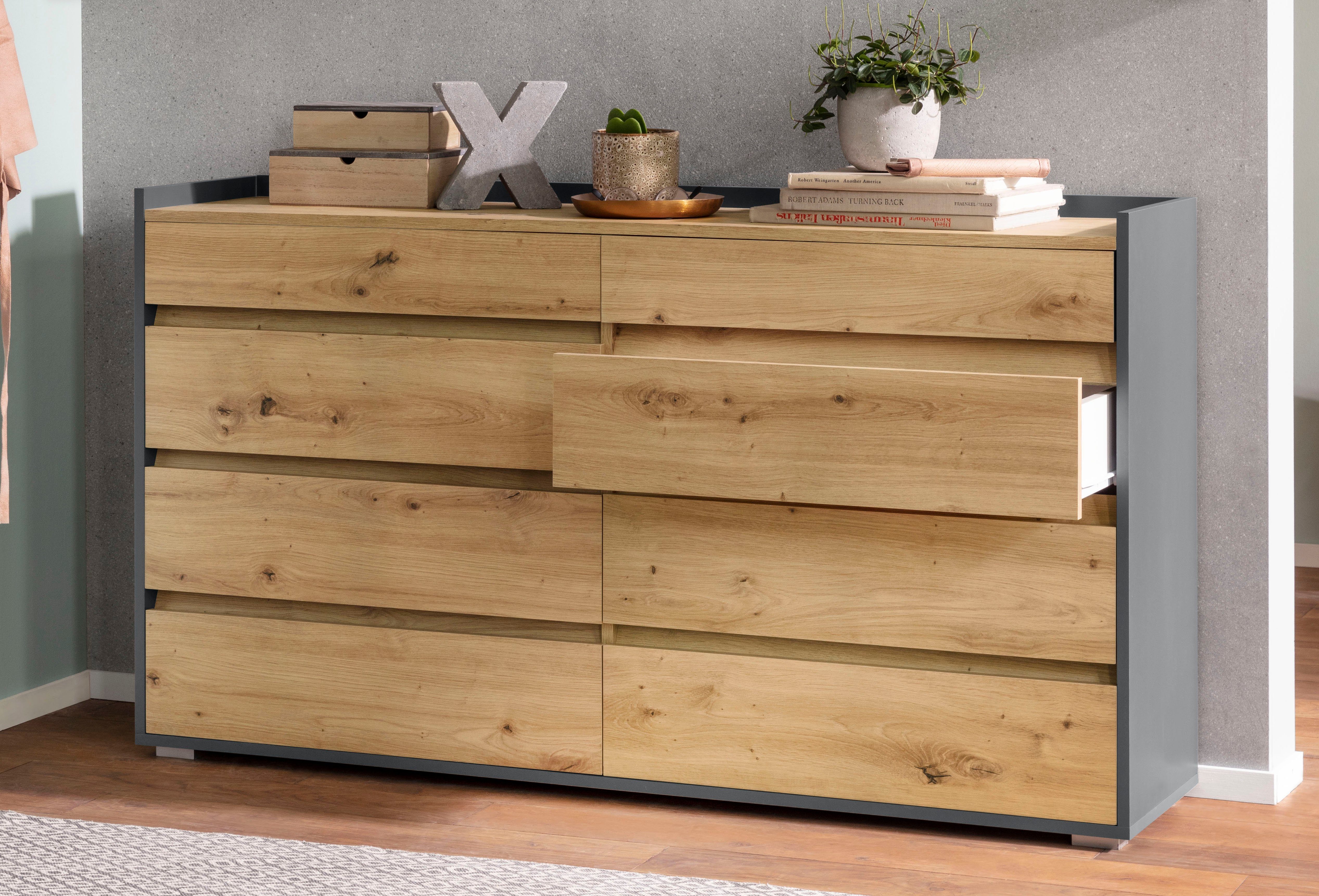 INOSIGN Kommode Kosmo, Breite 142 cm, 8 Schubkästen