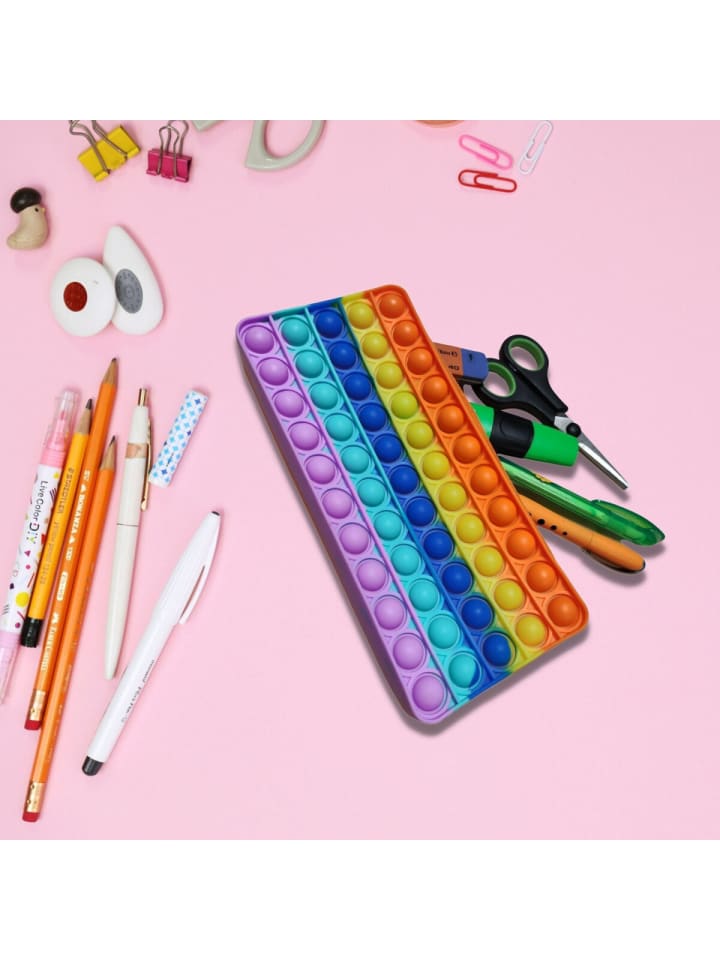 COFI 1453 Rainbow Bunt Federmäppchen Ideales Etui für den Schulalltag in Mehrfarbig günstig kaufen 23 cm