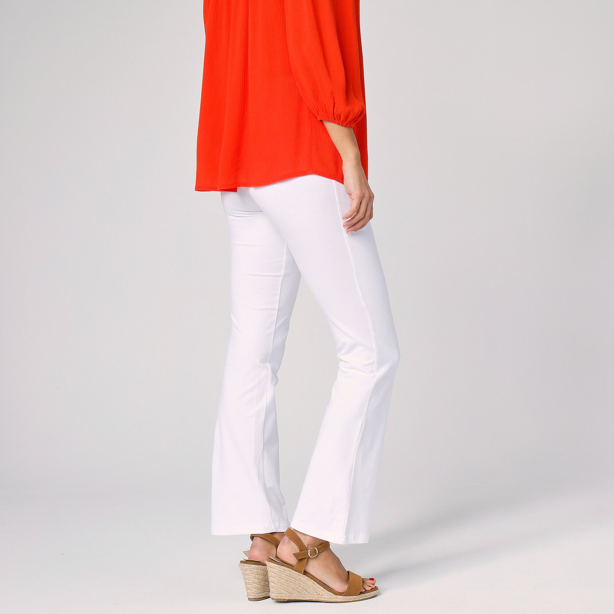 Legging bootcut uni, taille élastiquée