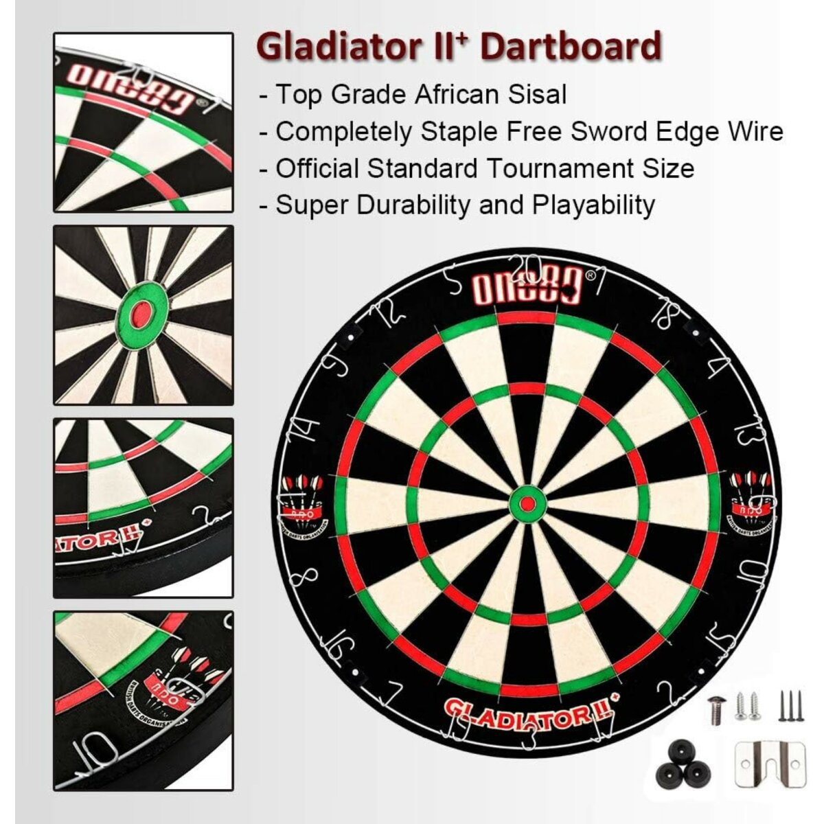COFI 1453 Dartscheibe mit Pfeilen, Steeldartscheibe aus Sisal mit Dartboard PU-Set Schwarz