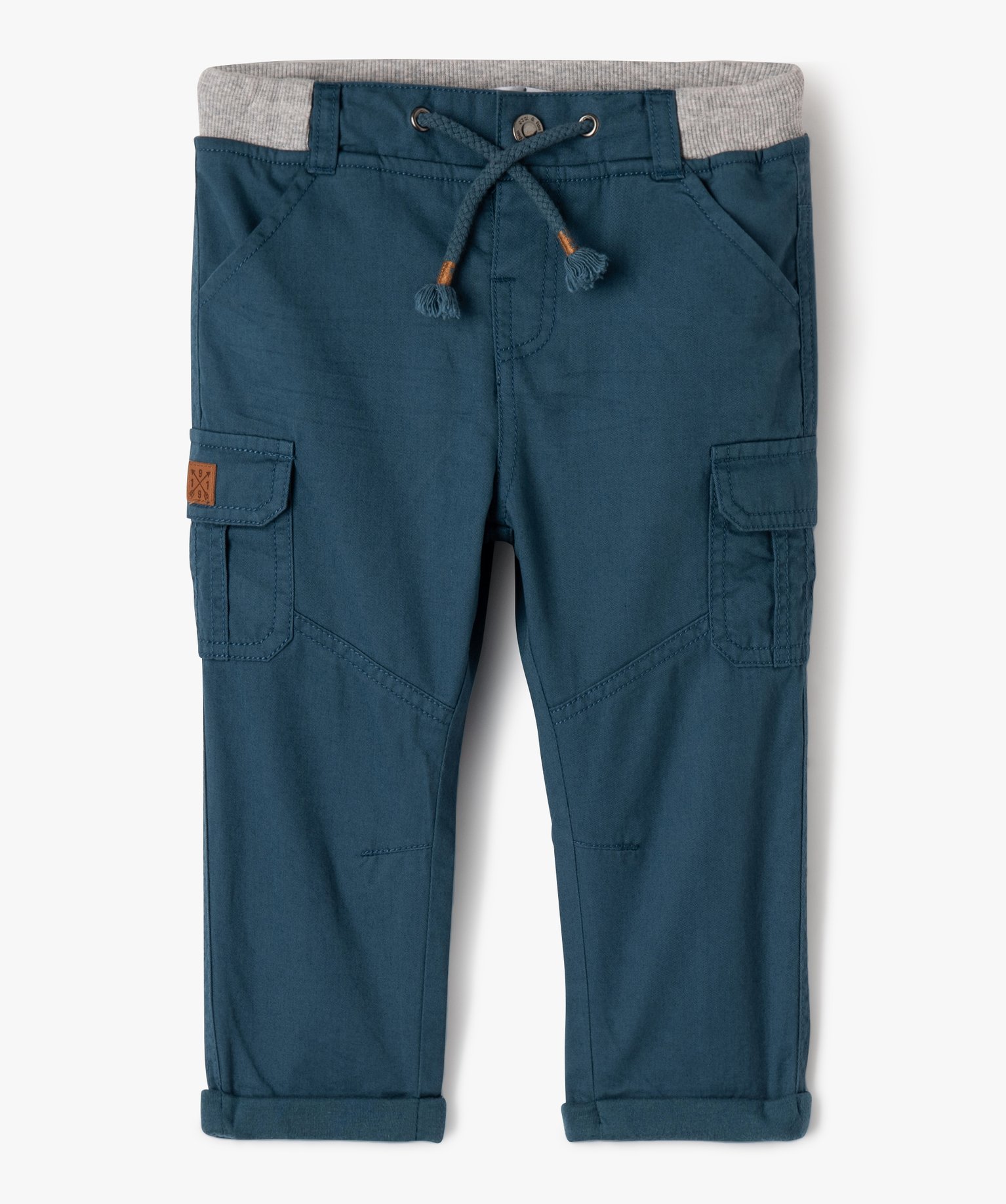 Pantalon coupe cargo doublé avec taille élastique bébé g... bleu | GEMO