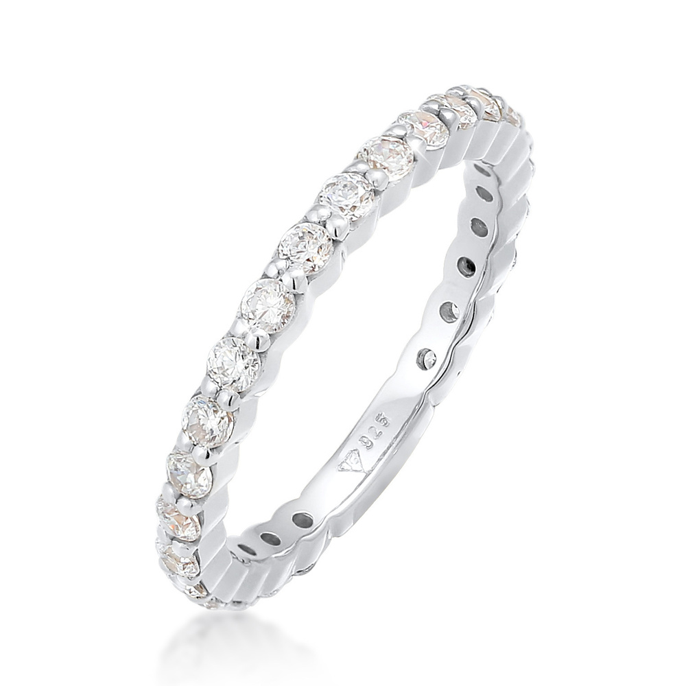 Elli Elli Bague Bague pour femme Memoire étincelante avec cristaux de zirconium en arg Bague