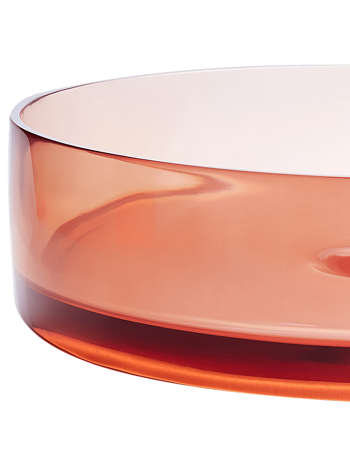 Beliani Waschbecken TOLOSA in Transparent/Rot - (W) 36 x (H) 10 x (L) 36 cm günstig kaufen onesize