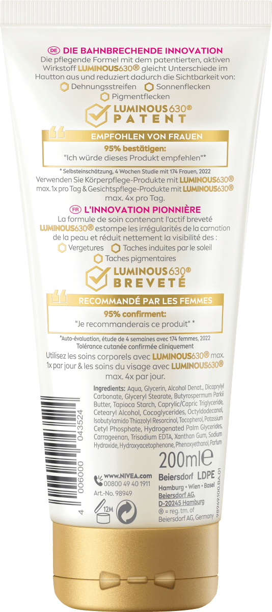 Bodycreme Luminous Anti-Dehnungsstreifen, 200 ml