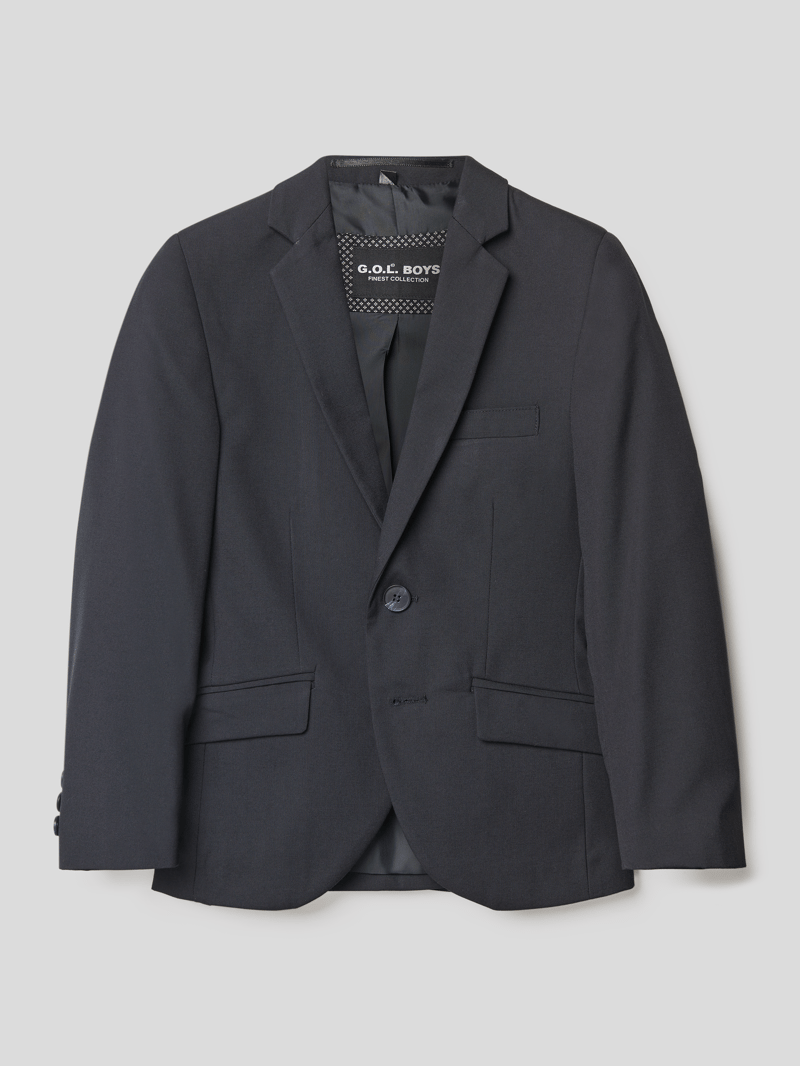 Slim Fit 2-Knopf-Sako mit Viskose-Anteil in dunkelblau