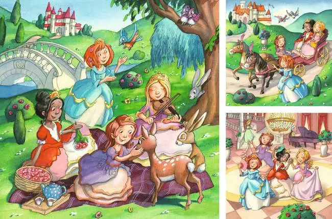 Kinderpuzzle ab 5 Jahren - Kleine Prinzessinnen - 49 Teile
