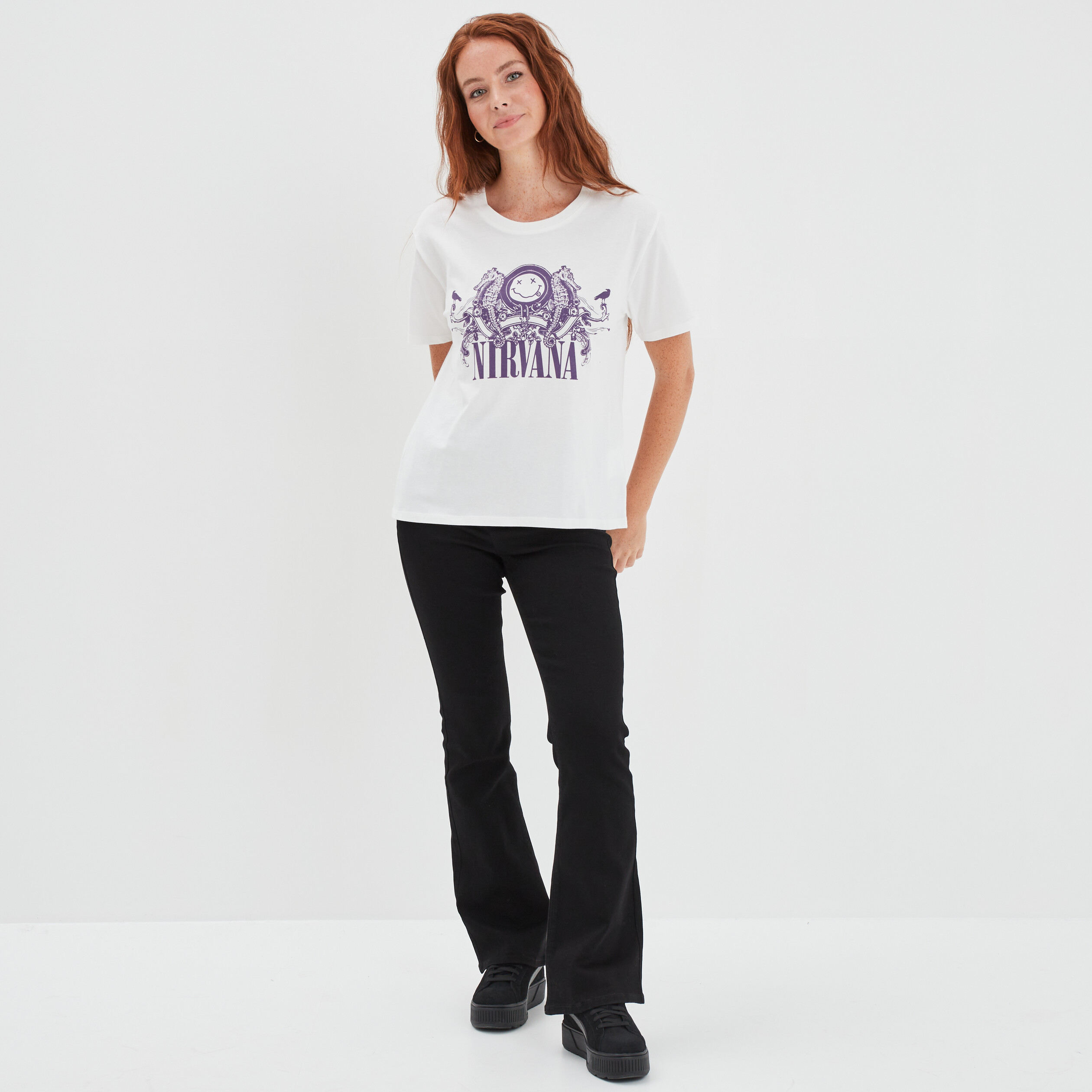 T-shirt droit manches courtes Nirvana ivoire femme | La Halle