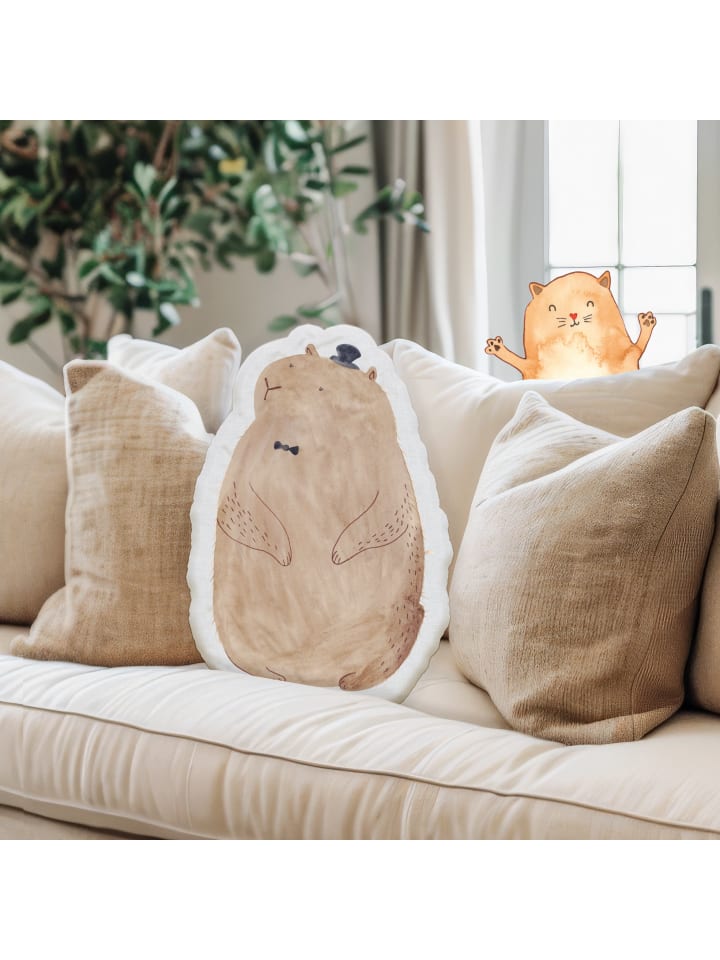 Mr. & Mrs. Panda Kissen Kuscheltier Murmeltier ohne Spruch in Weiß günstig kaufen