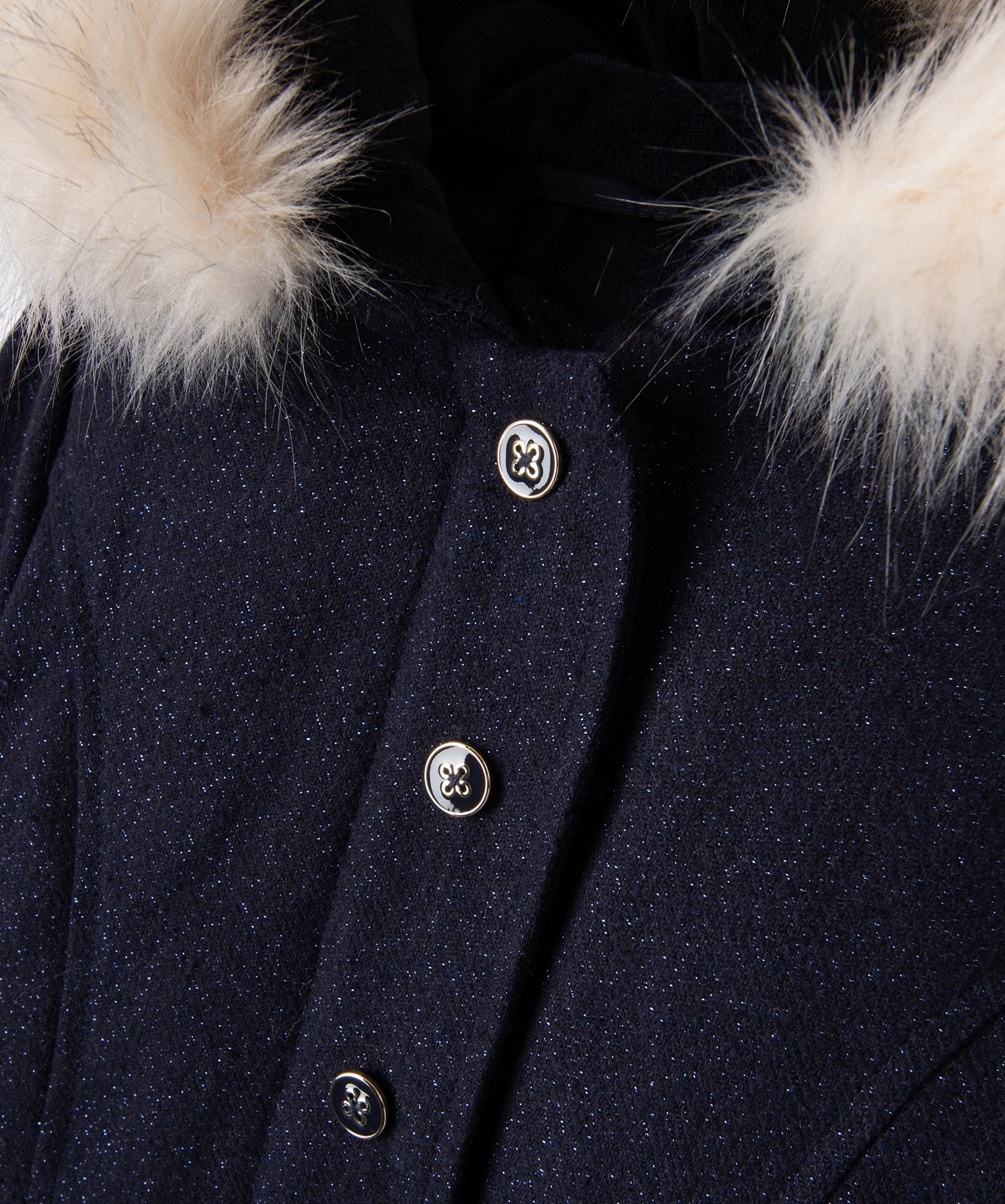 Manteau pailleté à capuche fille - LuluCastagnette marine | GEMO