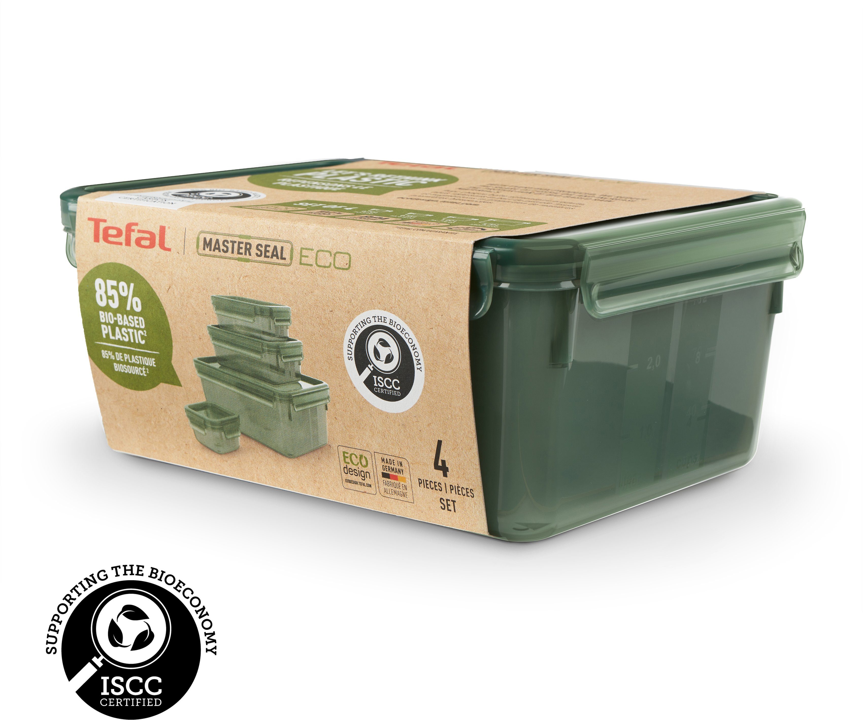 Emsa Frischhaltedose N11706 Clip & Close Eco, Polyprophylen (PP), (Set, 4-tlg), dicht/hygienisch/ mikrowellen-, gefriergeeignet