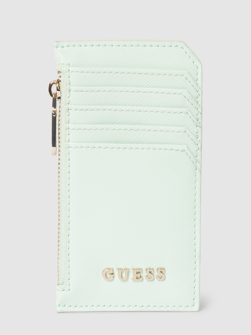 Kartenetui mit Label-Applikation in metallic in mint
