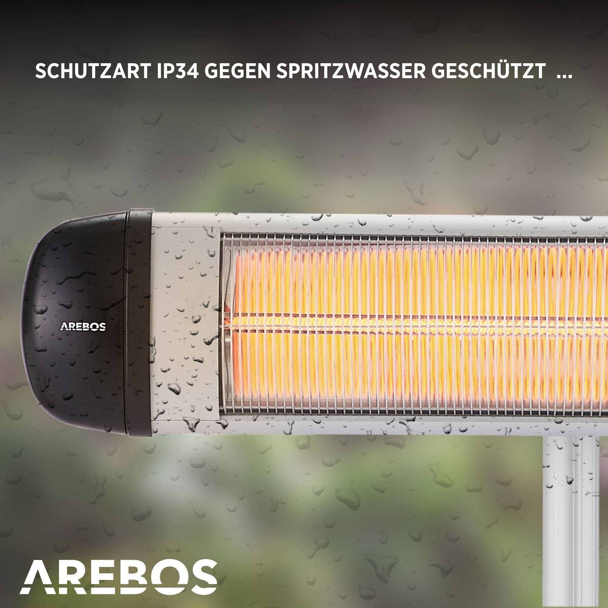 Arebos Heizstrahler Infrarot Heizstrahler 2500 W, mit Kreuzstativ