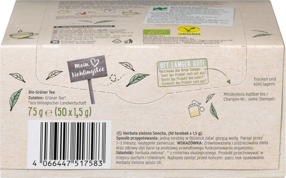 Grüner Tee Sencha (50 x 1,5g), 75 g