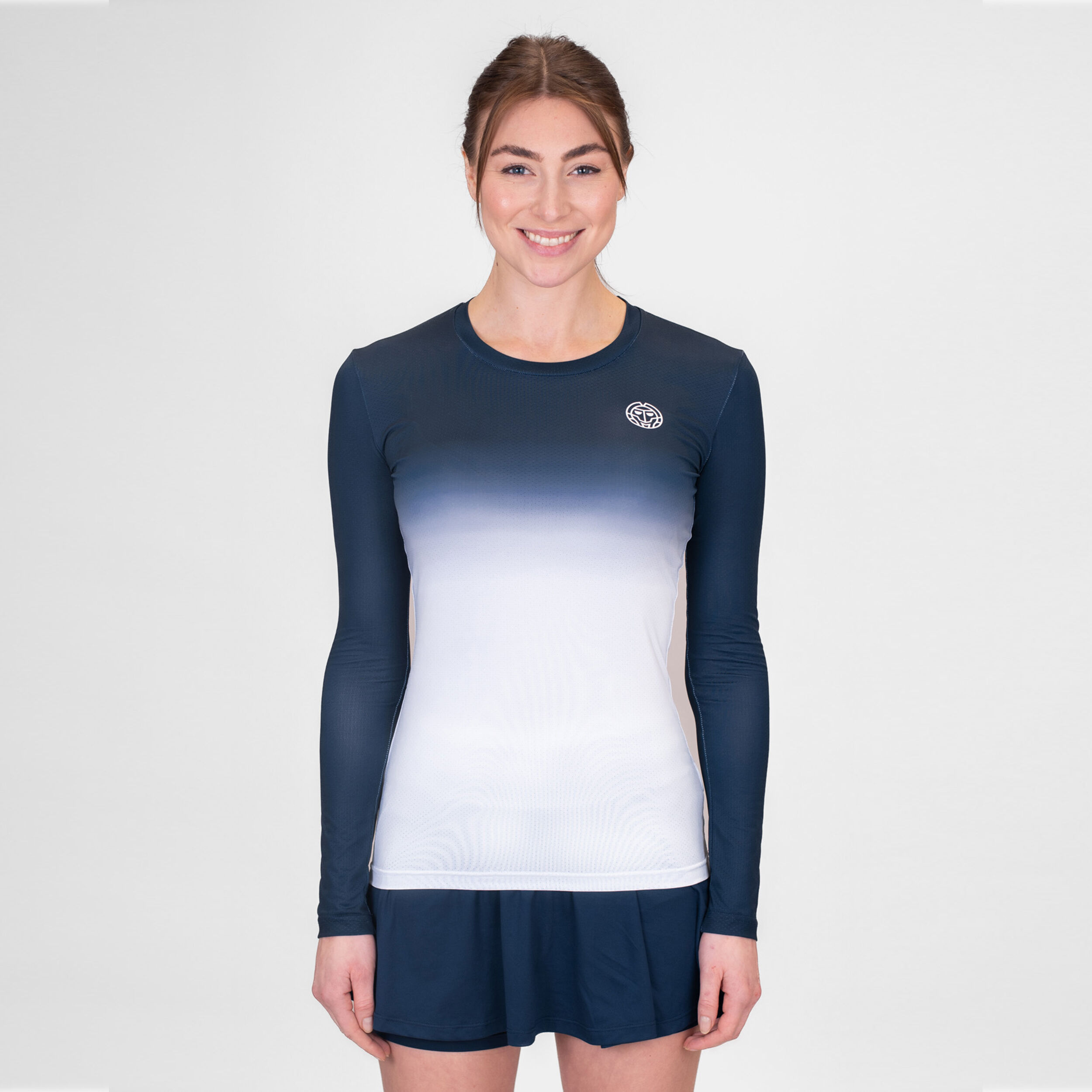 Crew Gradiant Longsleeve Damen - Dunkelblau, Weiß
