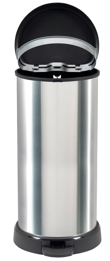Curver DECOBIN Abfalleimer 40L mit Fußpedal silber metallic