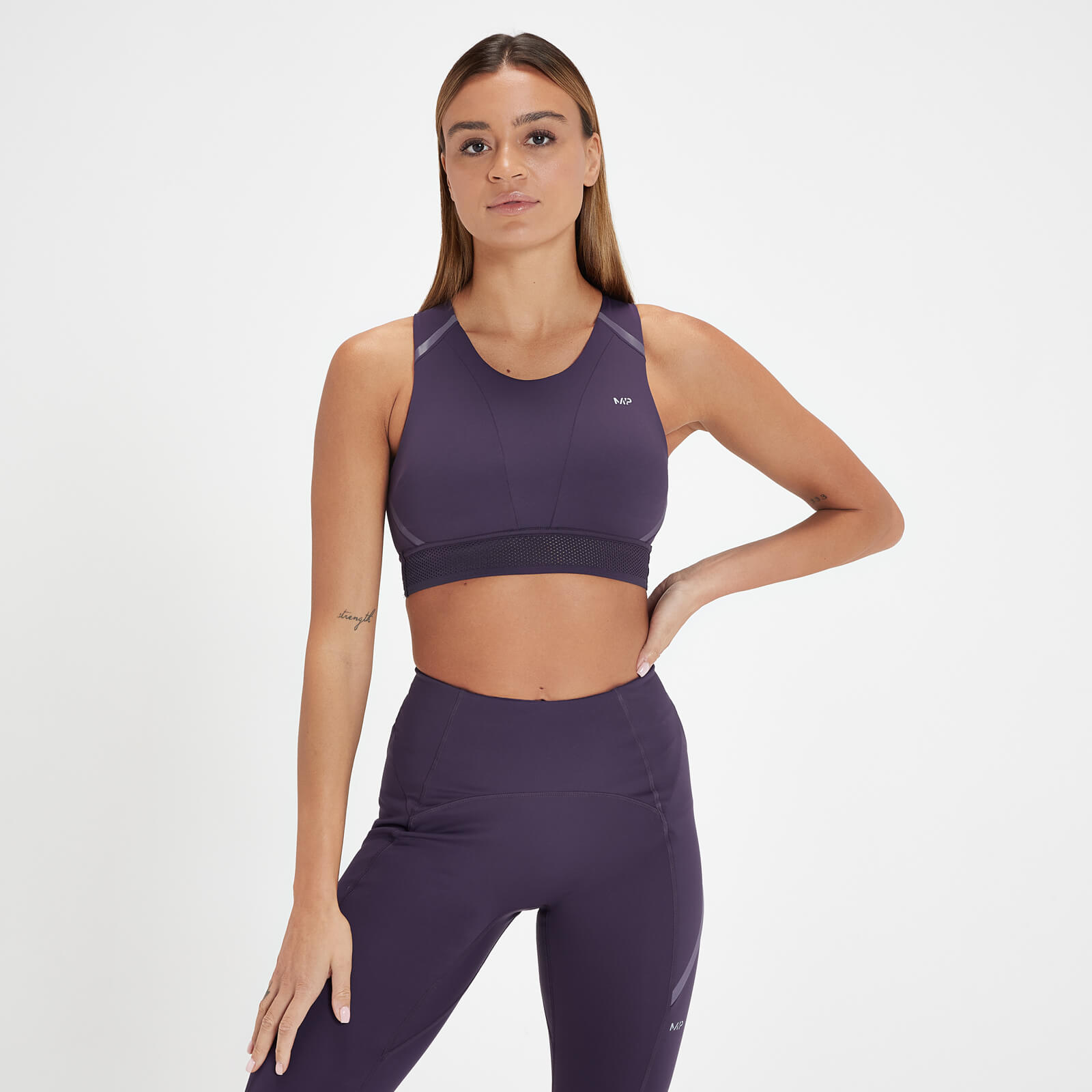 Brassière de sport réfléchissante MP Velocity pour femmes – Prune