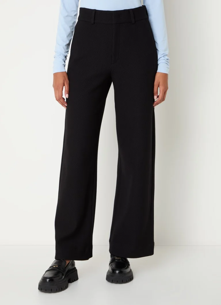 Vanilia  High waist loose fit pantalon met structuur