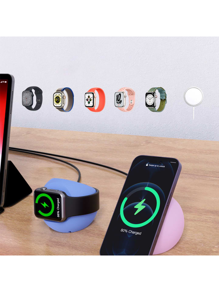 COFI 1453 MagSafe Induktiver Ladegerät-Halter für iPhone und Apple Watch in Mehrfarbig günstig kaufen onesize