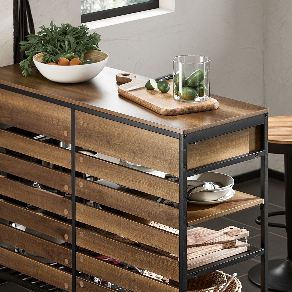 SoBuy Küchenbuffet FSB85 Sideboard mit Schublade und Ablagen Kommode Küchenschrank Flurschrank