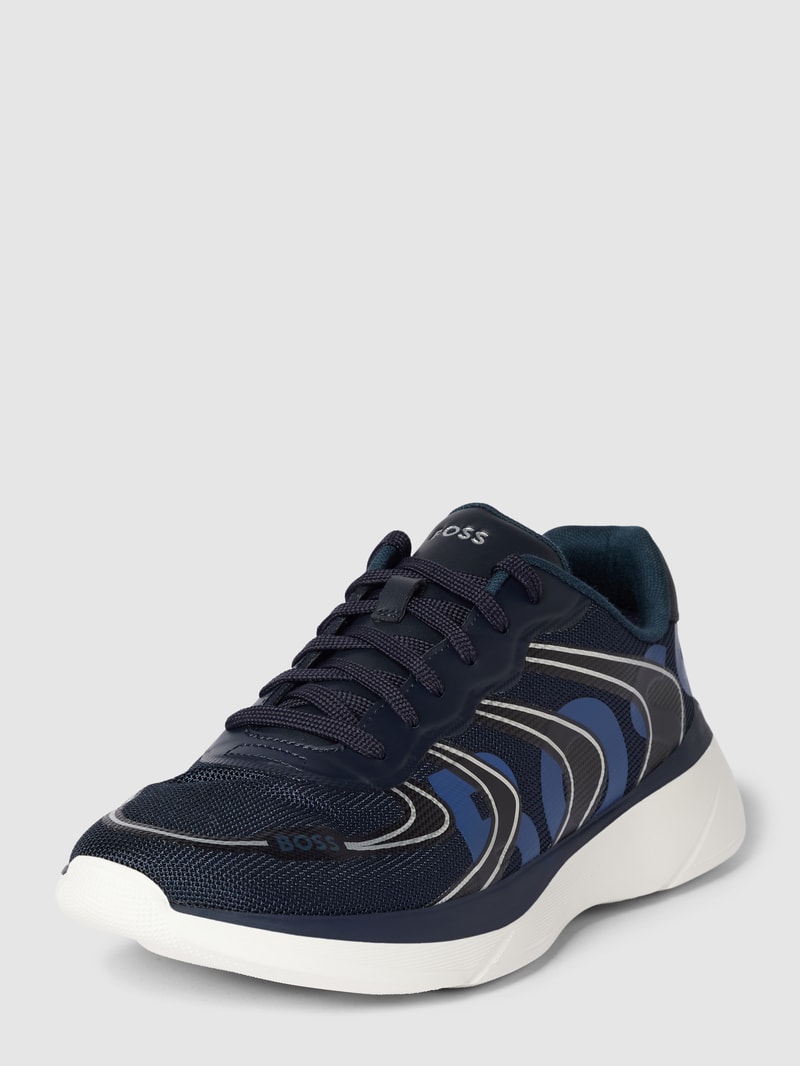 Sneaker mit Kontrastbesatz in dunkelblau